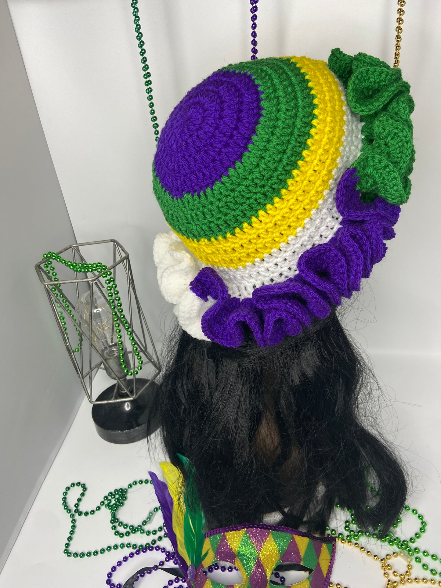 Mardi Gras ruffle hat