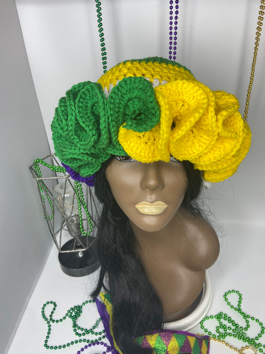 Mardi Gras ruffle hat